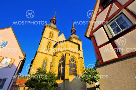 the church in the town Weikersheim