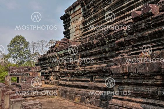 Fragment of an ancient temple in Angkor.
