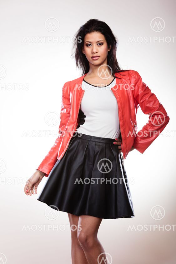 Beauty woman in red jacket