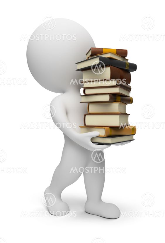 3d small people - carrying books