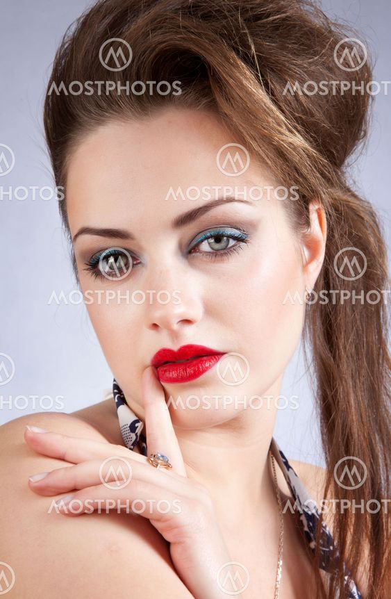 Young beautiful girl with big eyes
