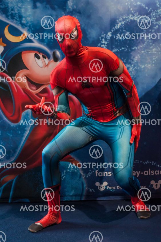 man with spiderman costume at the geek cosplay convention