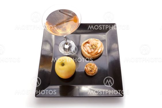 Apple Pie Slices with Drink