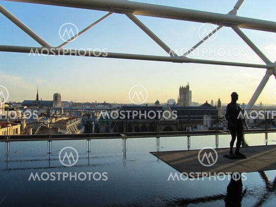 Paris from Pompidou center at the sunset
