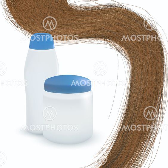 vector long hair on white background.