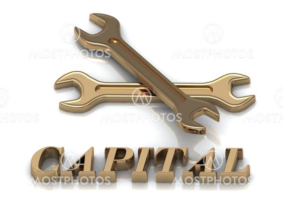 CAPITAL- inscription of metal letters and 2 keys