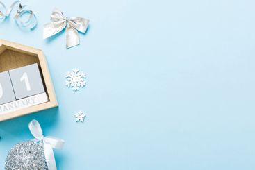 Christmas calendar 1 january. Christmas gift, fir...