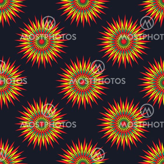 abstract star on dark background seamless vector pattern