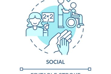 Social occupation turquoise concept icon
