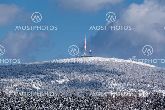 Der Brocken Harz Gipfel im Winter