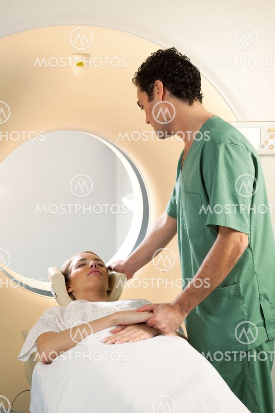 CT Scanner with Nurse and Patient