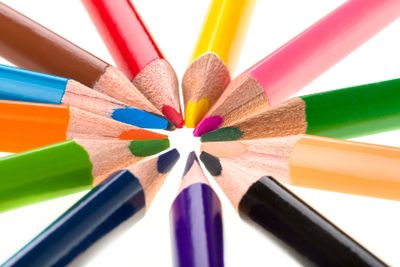 Colour pencils isolated on white