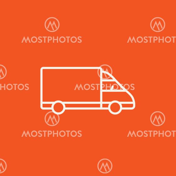 Delivery truck line icon.