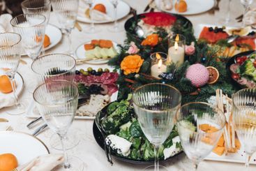 Beautiful table decoration for luxury  event in pink and...