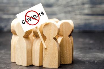 Protesting people calling to stop quarantine prohibitory...