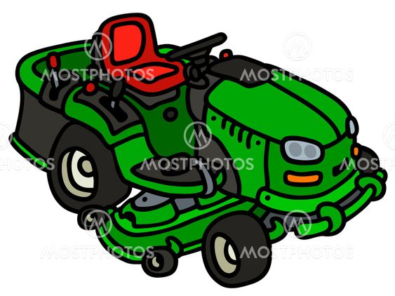 Green garden mower