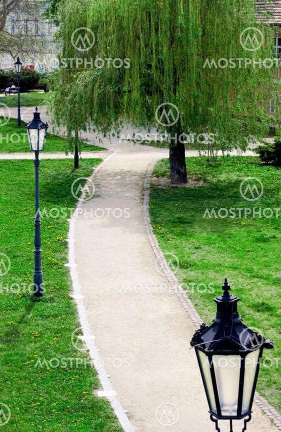Path in a park of Prague