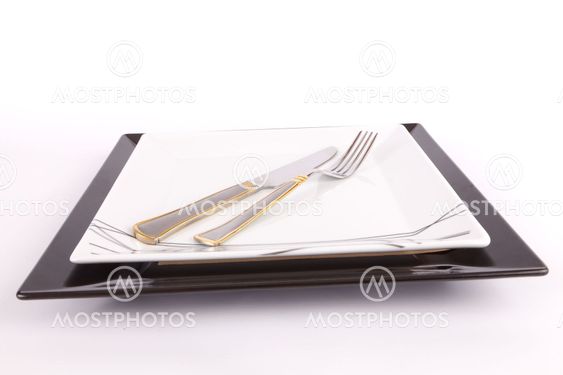 Dish with fork and knife
