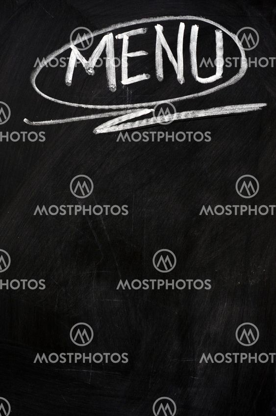 Menu written on blackboard