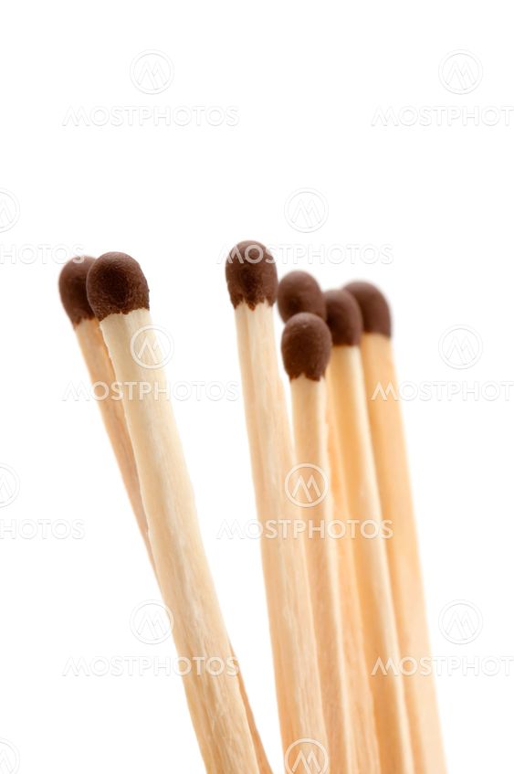 matches on white background