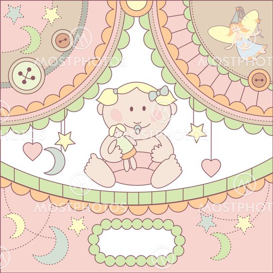 vector cute baby card