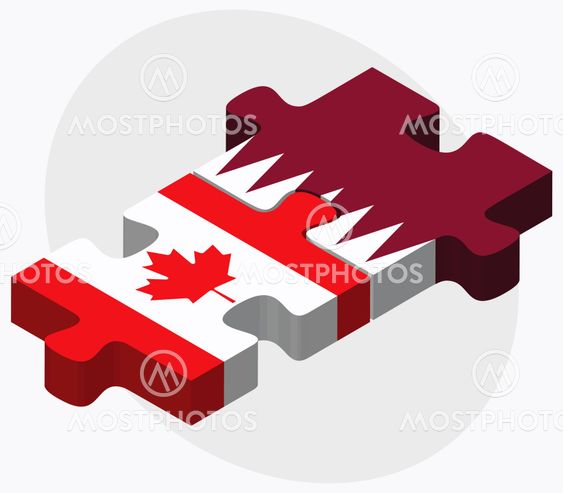 Canada and Qatar Flags