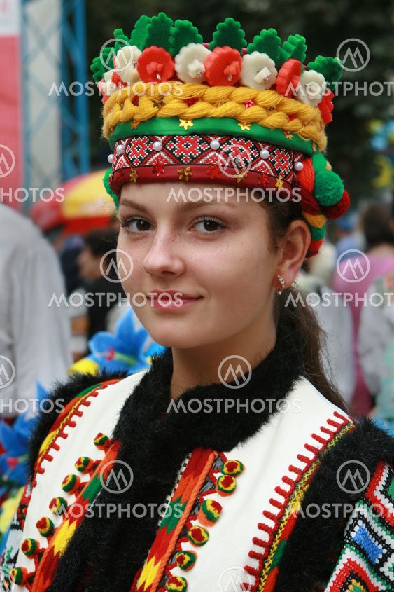 The Ukrainian girl in a national suit