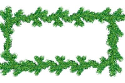 Frame of Christmas fir tree branches in rectangular shape...