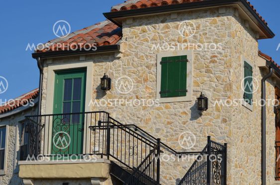House with green door