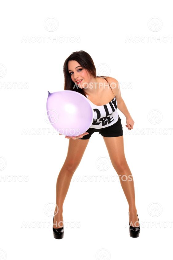 young pretty girl with balloons