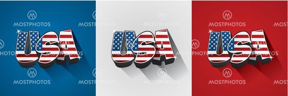 Usa flag text