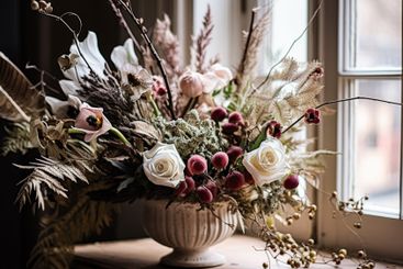 Floral arrangement with winter, autumn or early spring...