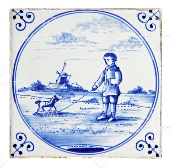 hollandske delft blue & hvide fliser
