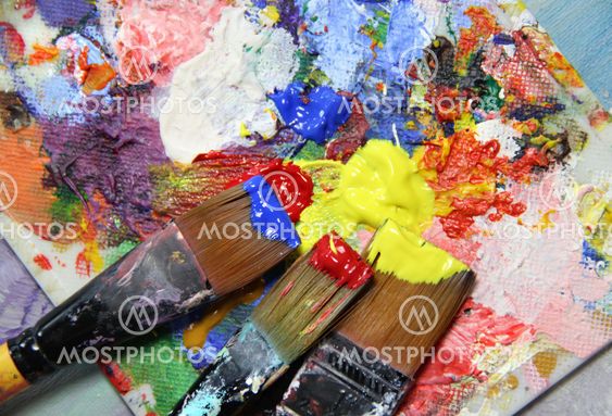 Vivid strokes and paintbrushes