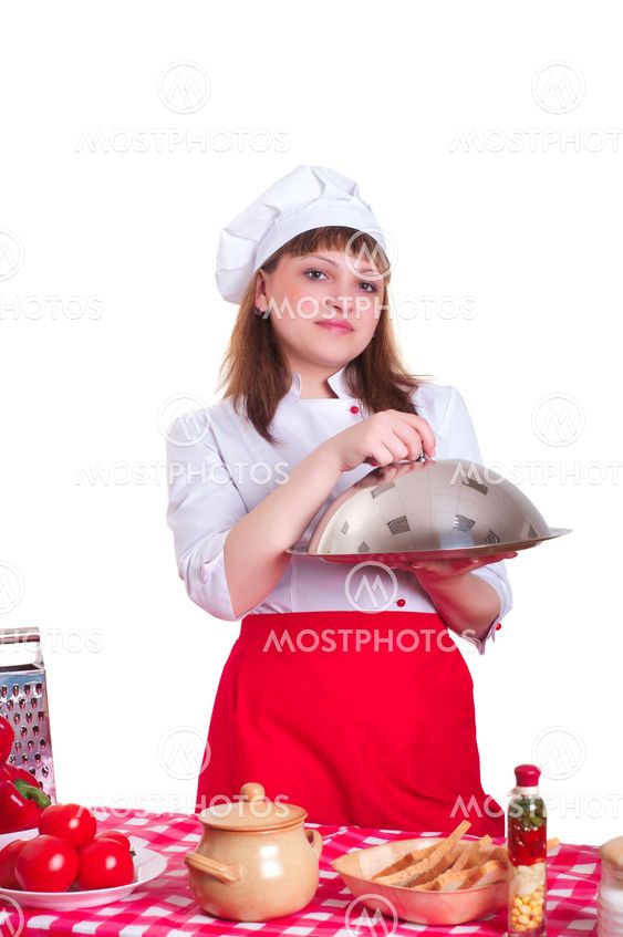 attractive woman cooking
