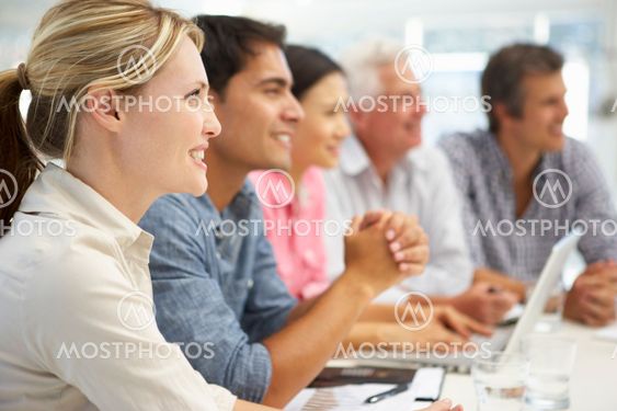 Mixed group in business meeting