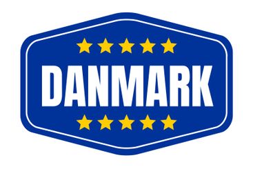 Denmark symbol icon with the European flag