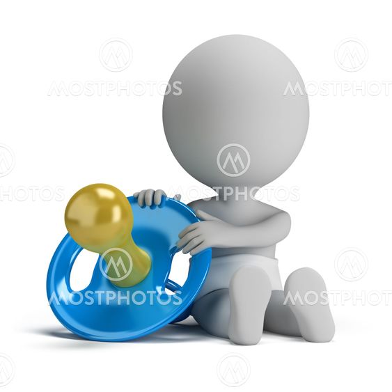 3d small people - child and the pacifier