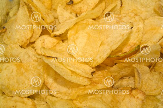 potato chips isolated on white background