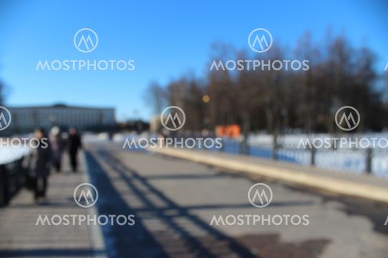 no focus,street, people, winter, sunny day, a group of...