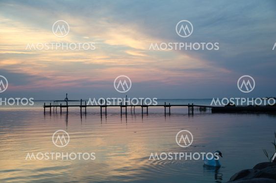 Old wooden pier at twlight
