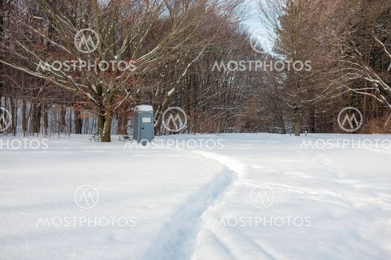 Portable toilet in the woods