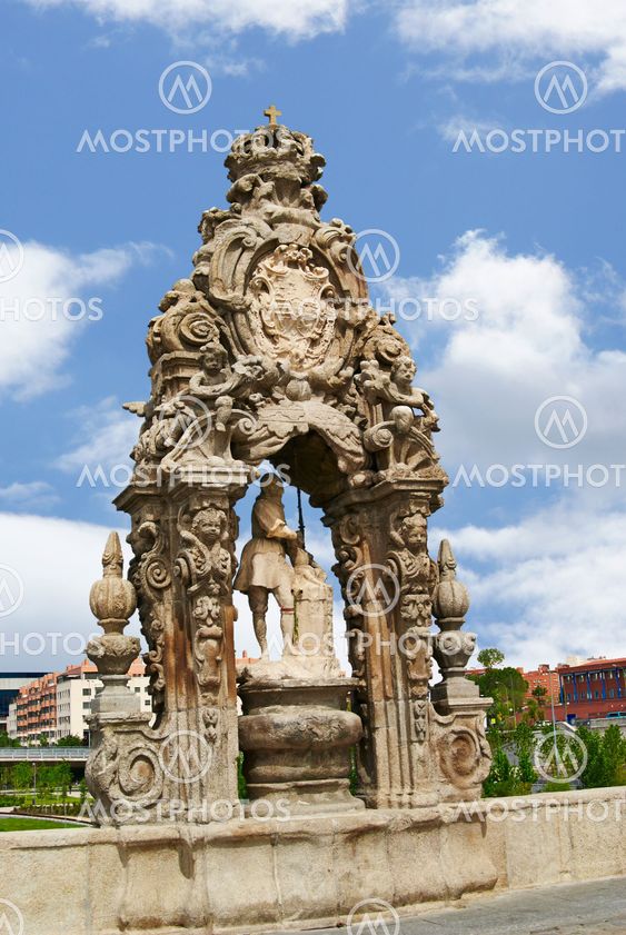 Historic buildings with lace fronts of Madrid