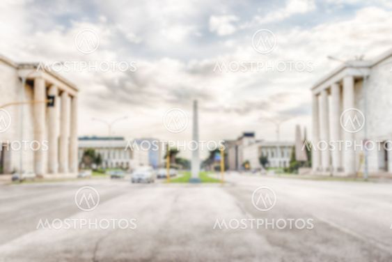 Defocused background of neoclassical architecture in EUR district, Rome, Italy