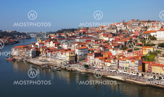 Portugal. Porto city. View of Douro river embankment