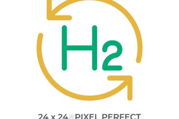 Hydrogen recycling colorful line ui icon