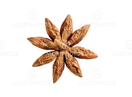 Anise star on white