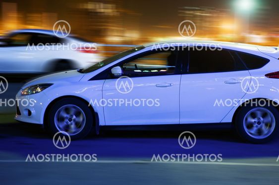 cars go on the night city