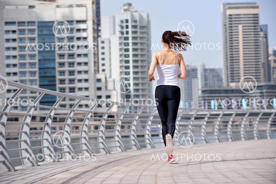 woman jogging at morning