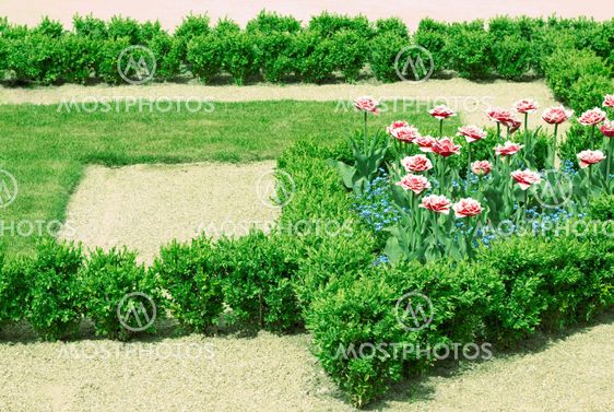 Geometrical flower bed